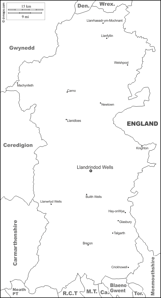 Powys map